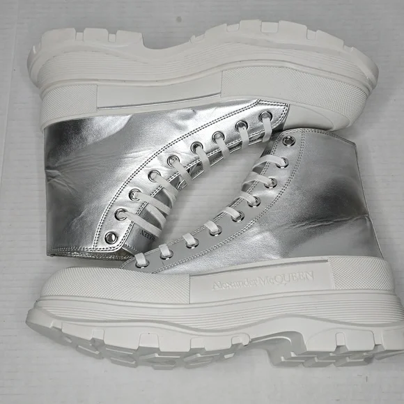 Alexander McQueen Silver Thread High Sneakers - www.pharmaly 
